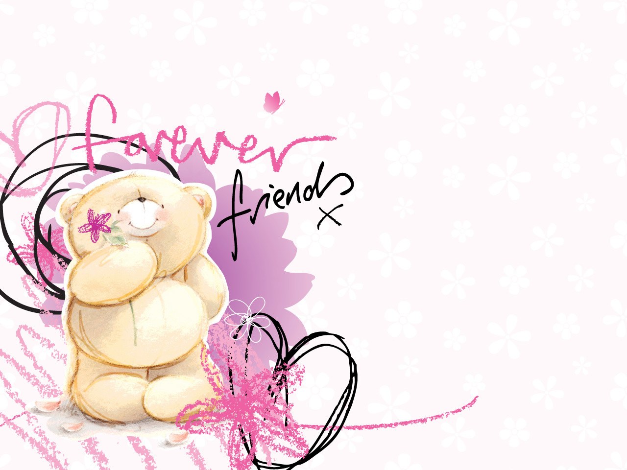 cute bear with flower