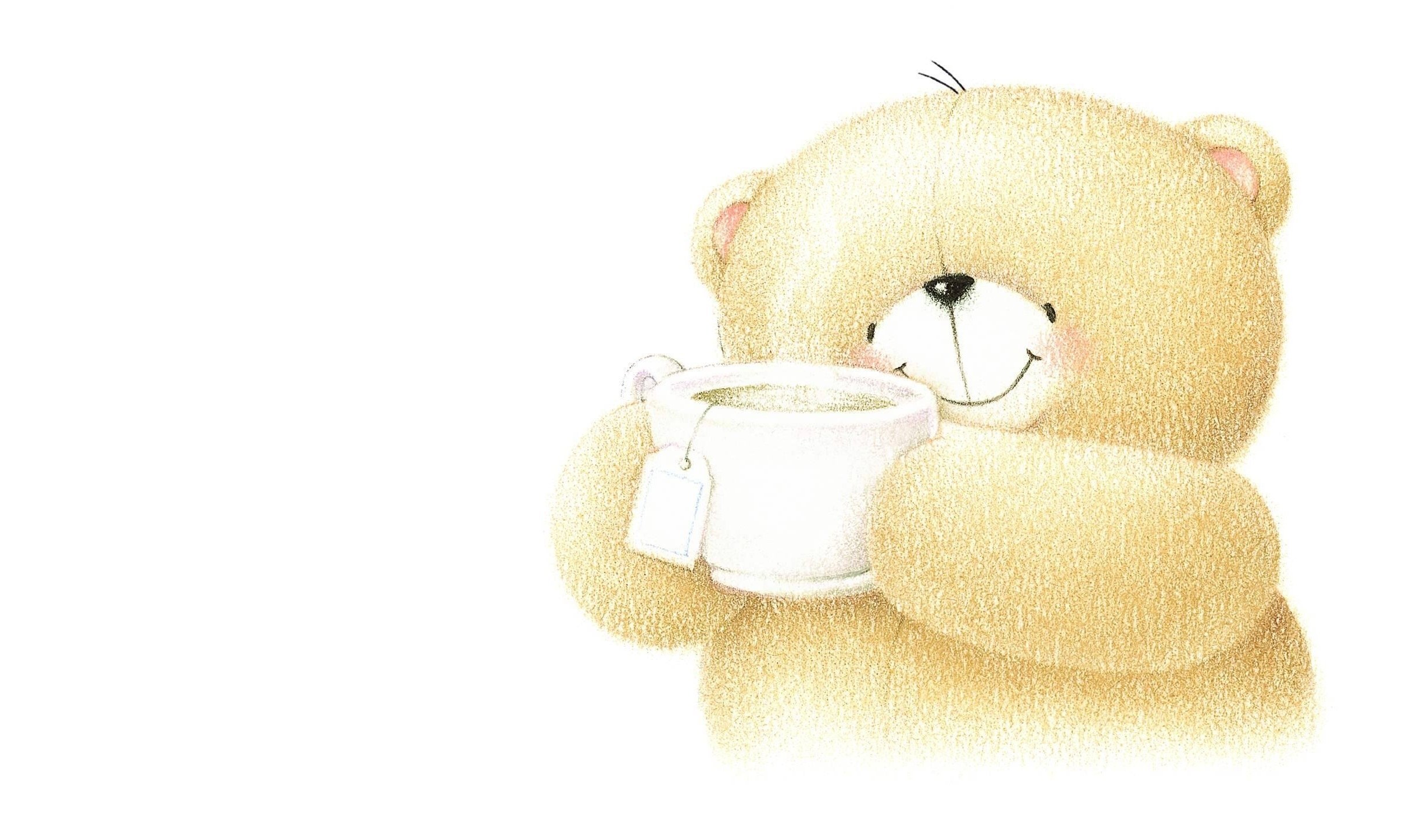 cute bear with tea cup