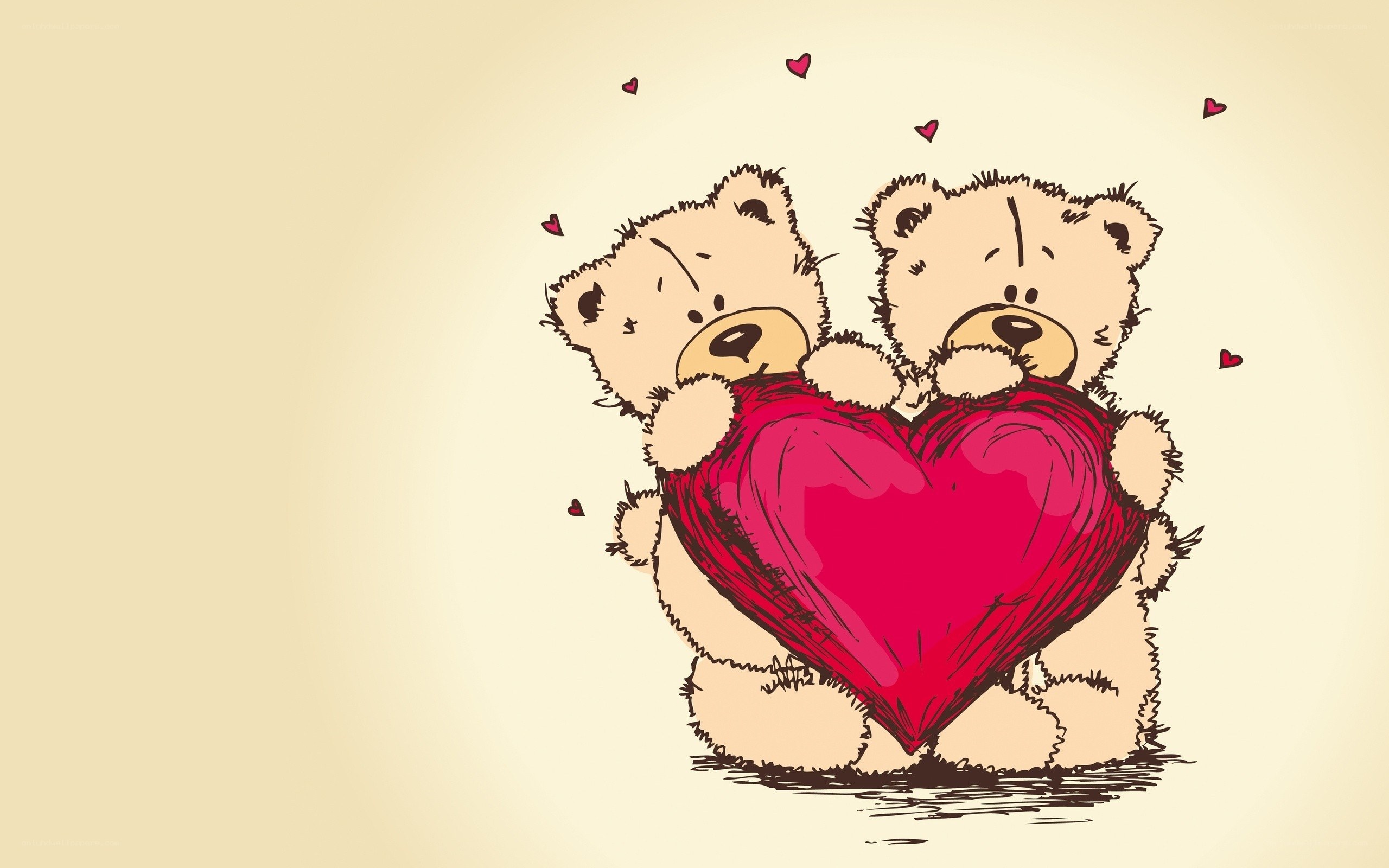 cute bears holding heart