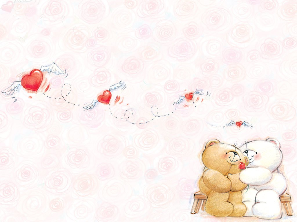 cute bears hugging