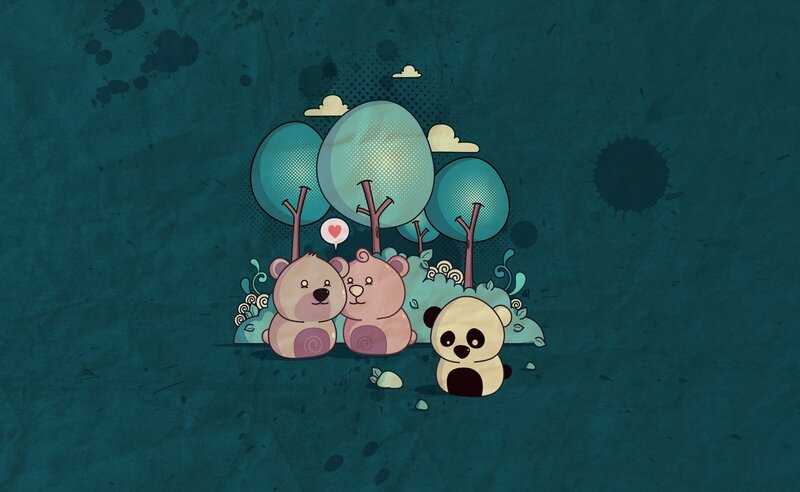 cute bears in a forest