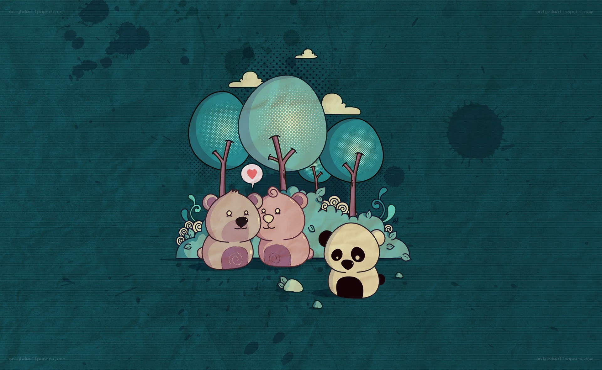 cute bears in a forest
