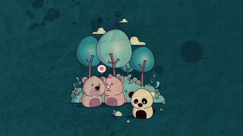 cute bears in a forest