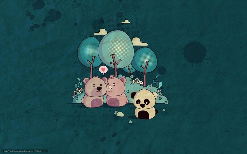 Cute bears in a forest