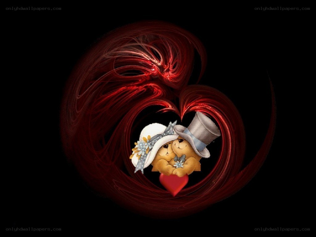 cute bears in a heart