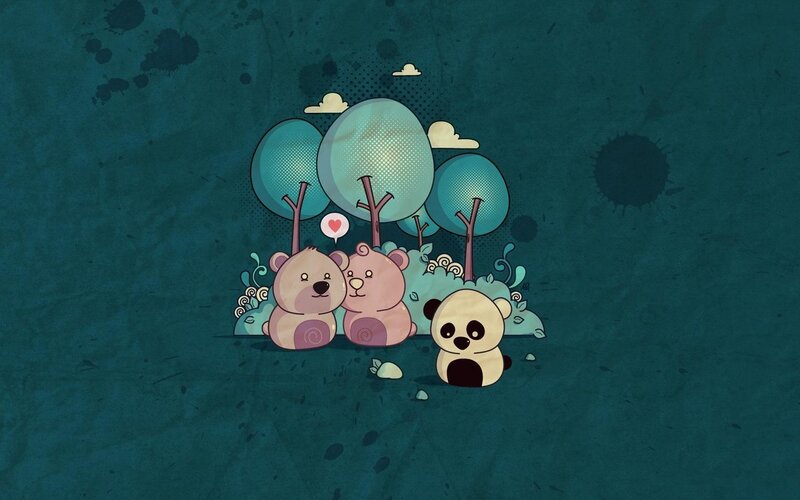 cute bears in forest