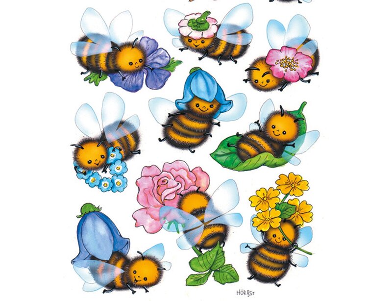 Cute Bees with Flowers