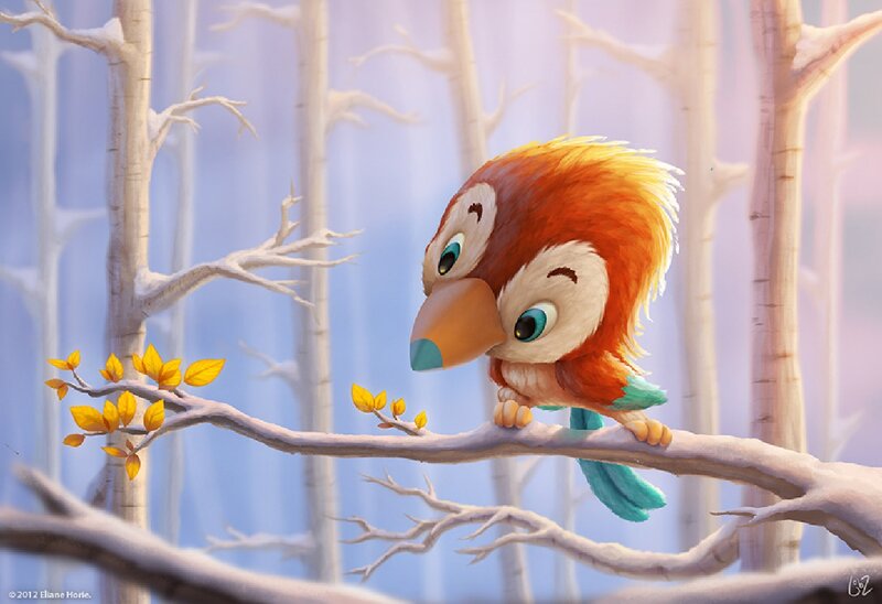 Cute Bird on Branch