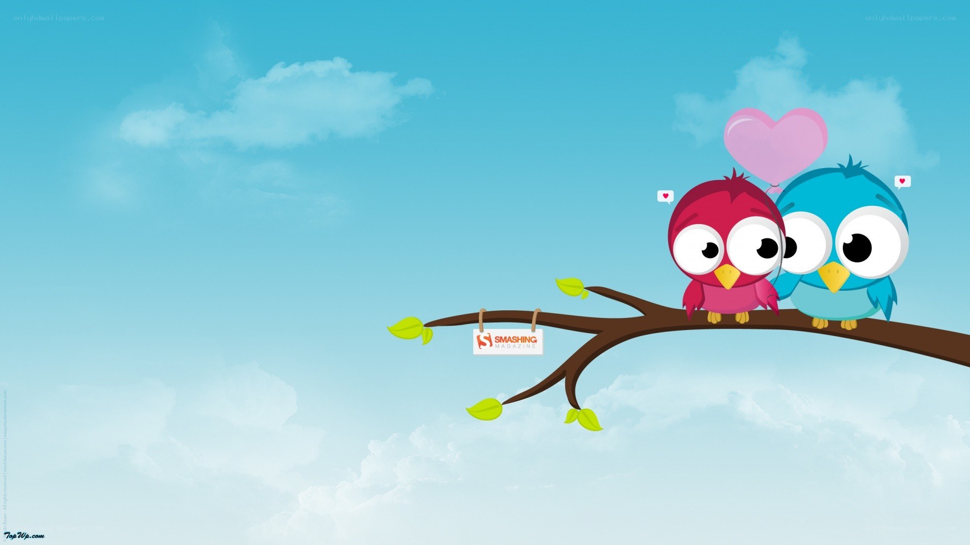 cute birds on a branch