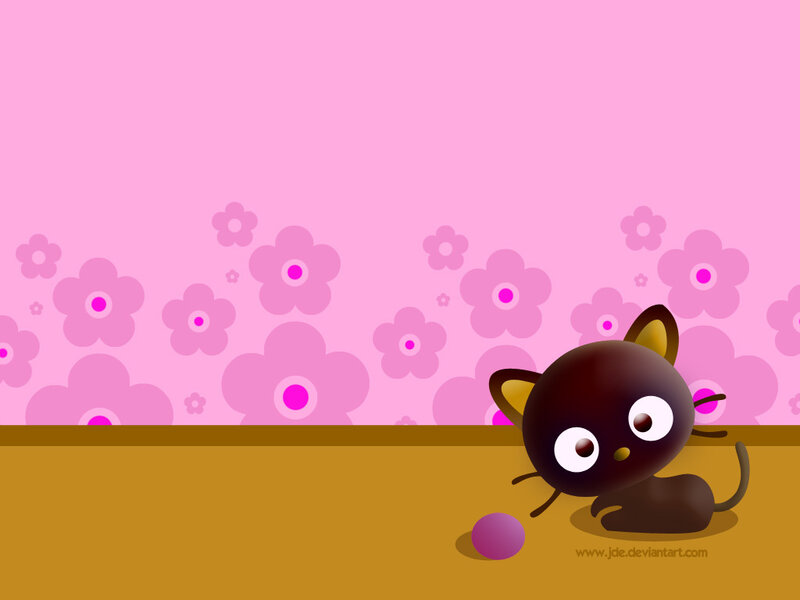 cute black cat with flowers