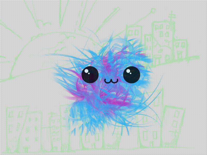 cute blue fluffy creature