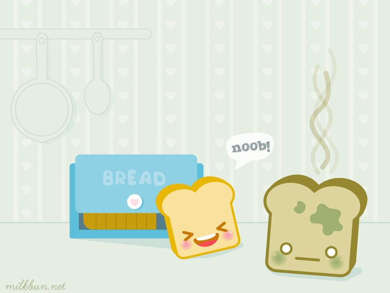 cute bread slice characters