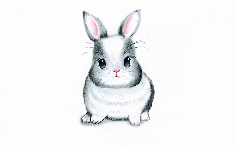 Cute Bunny Rabbit — White