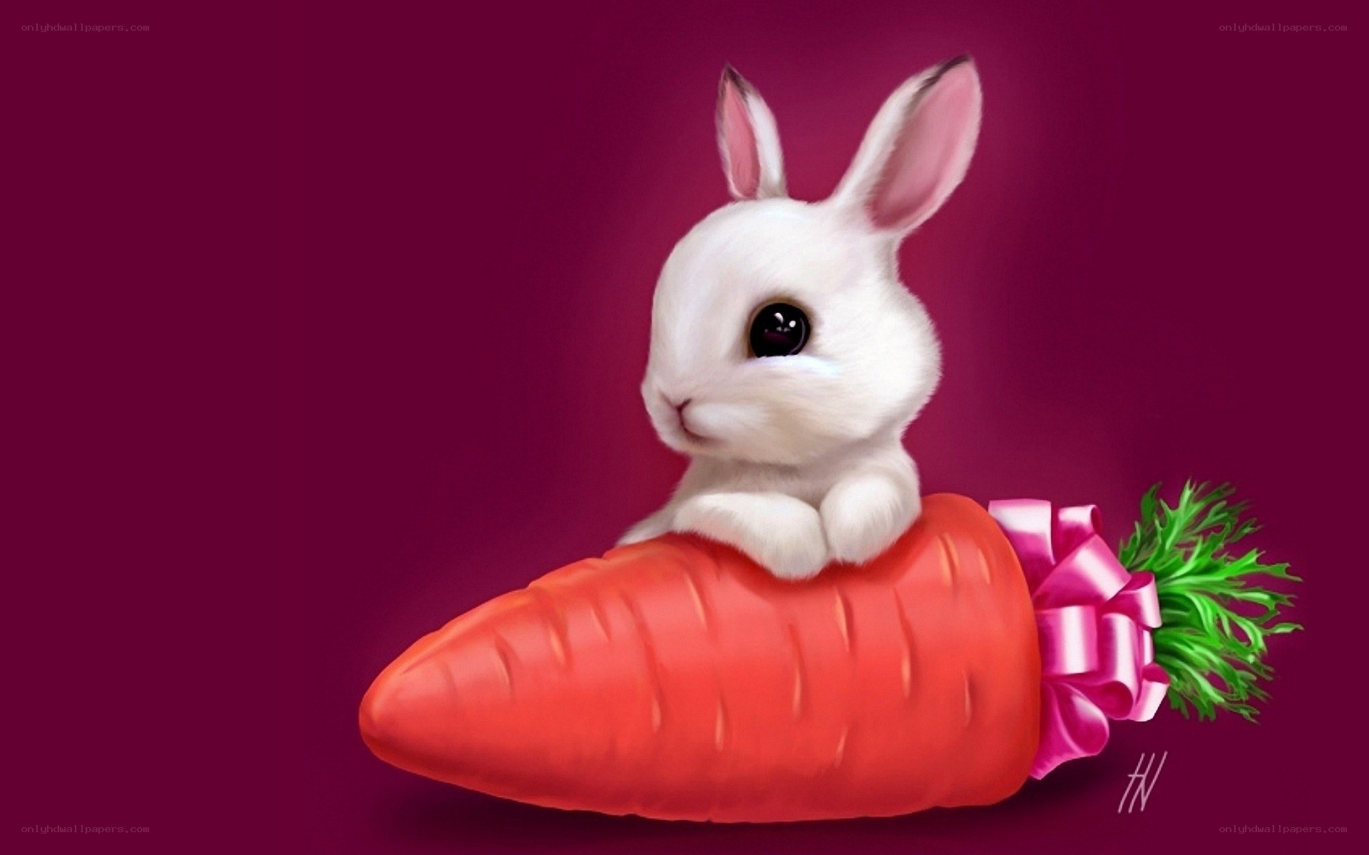 cute bunny with carrot