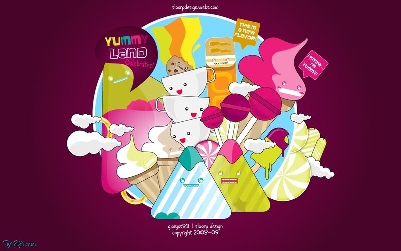 cute candy characters wallpaper