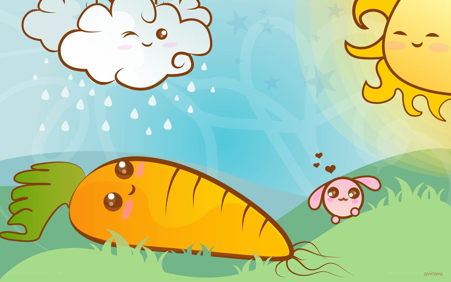 cute carrot and bunny