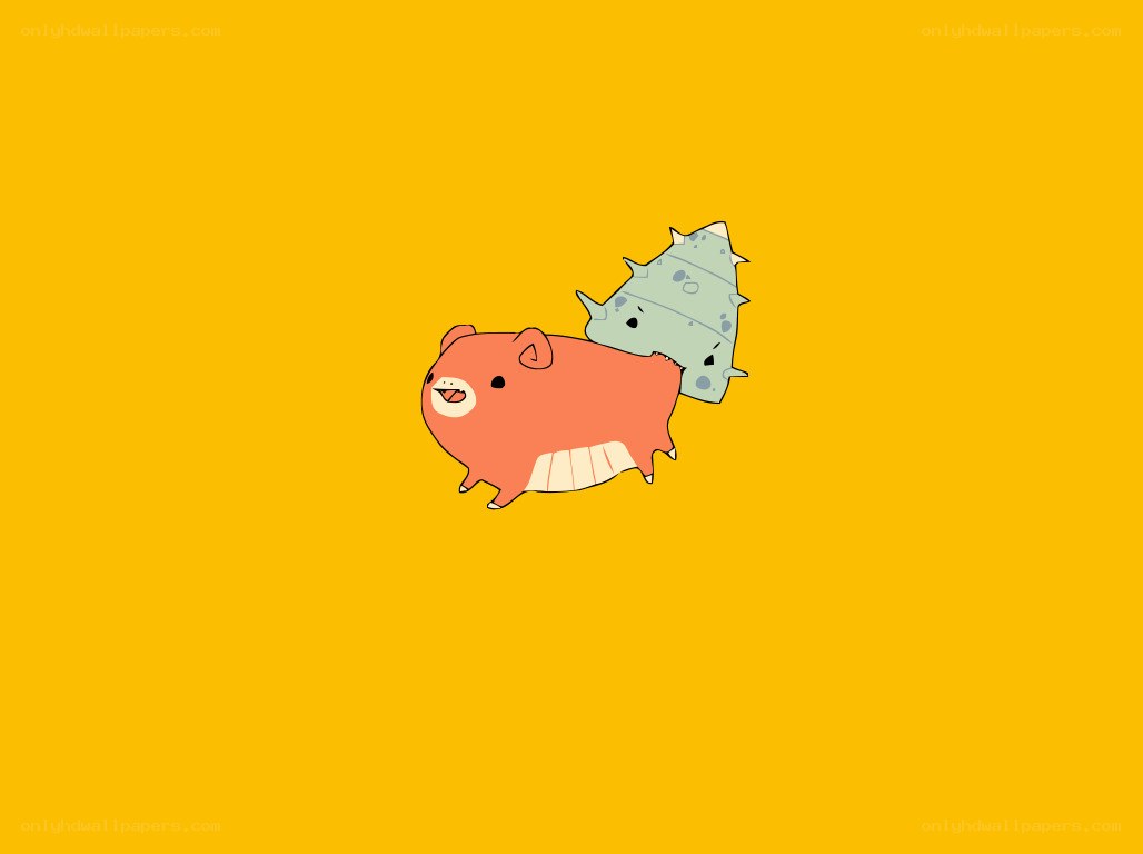 cute cartoon animals on yellow