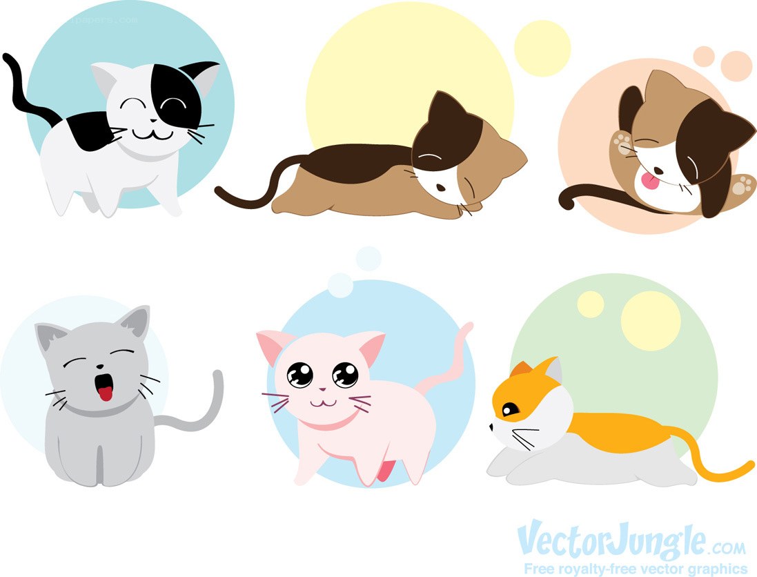 cute cartoon cats collection