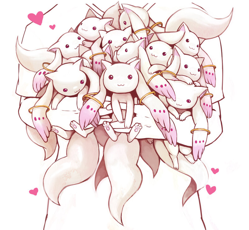 cute cat angels hugging