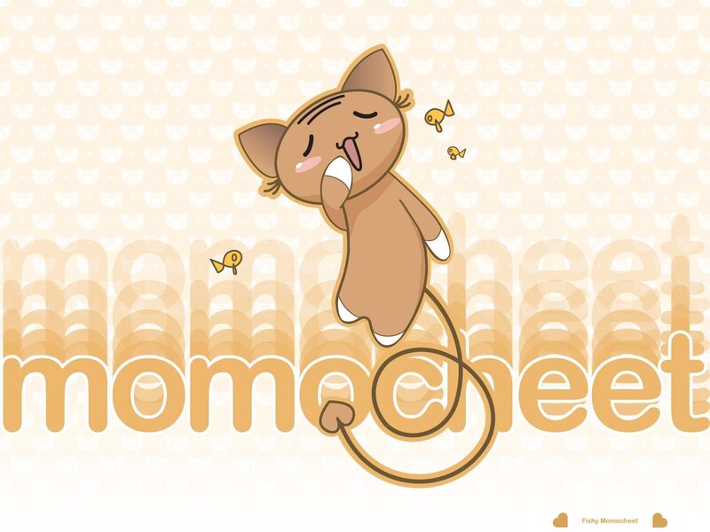 Cute cat character with fish