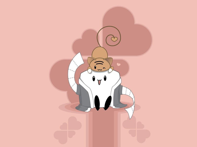 cute cat characters on a post