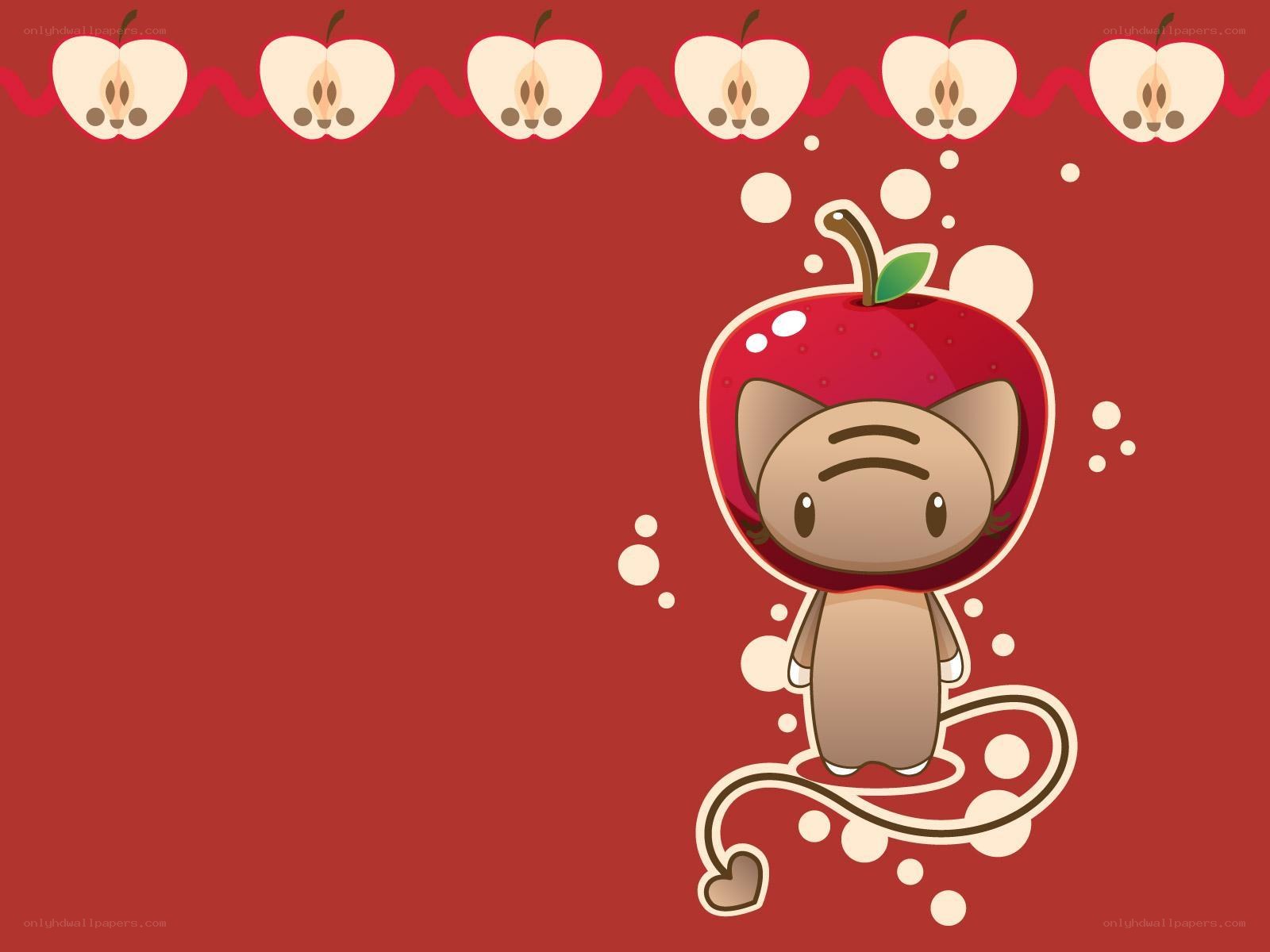 cute cat in apple costume