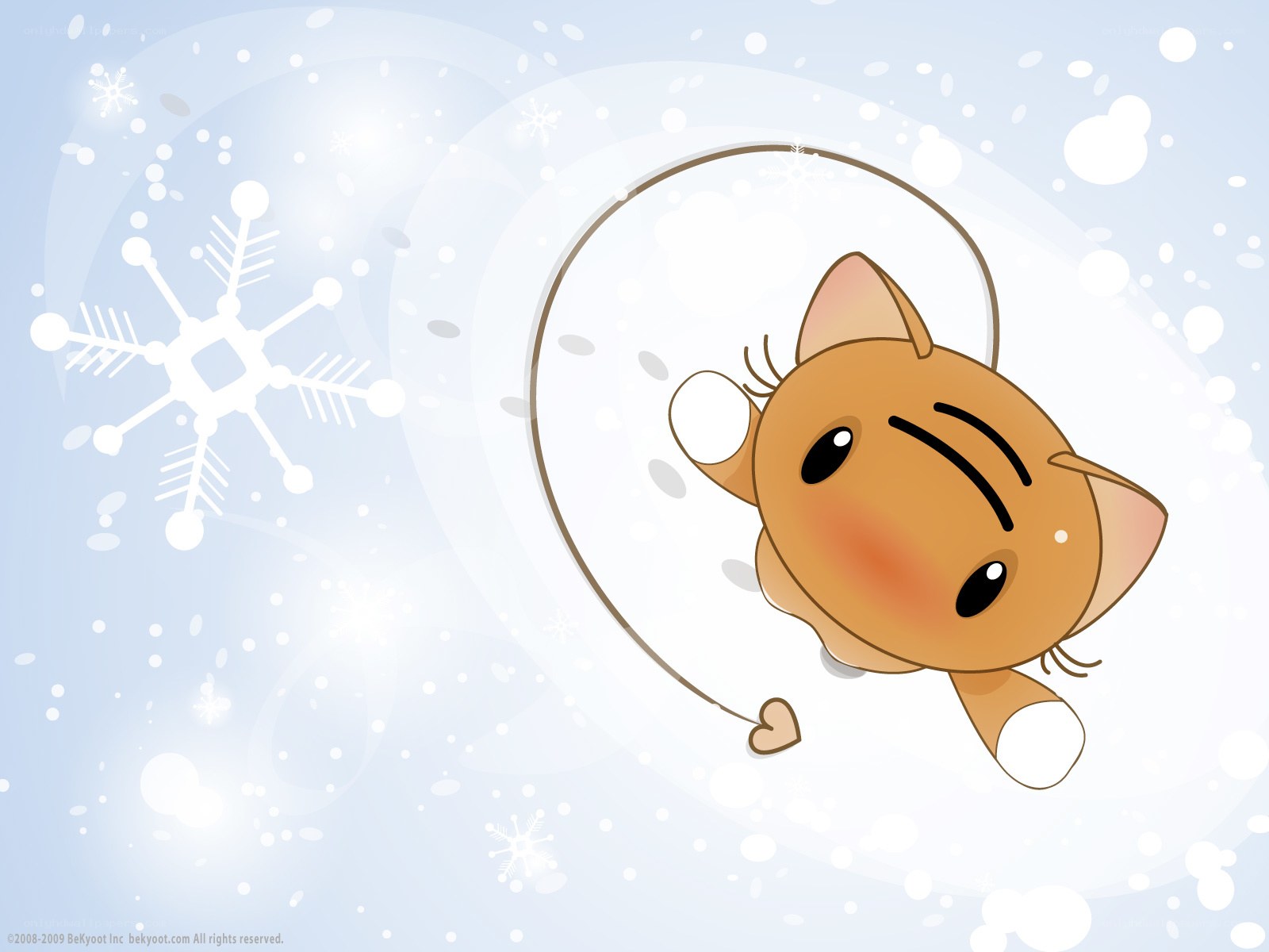 cute cat in winter snow