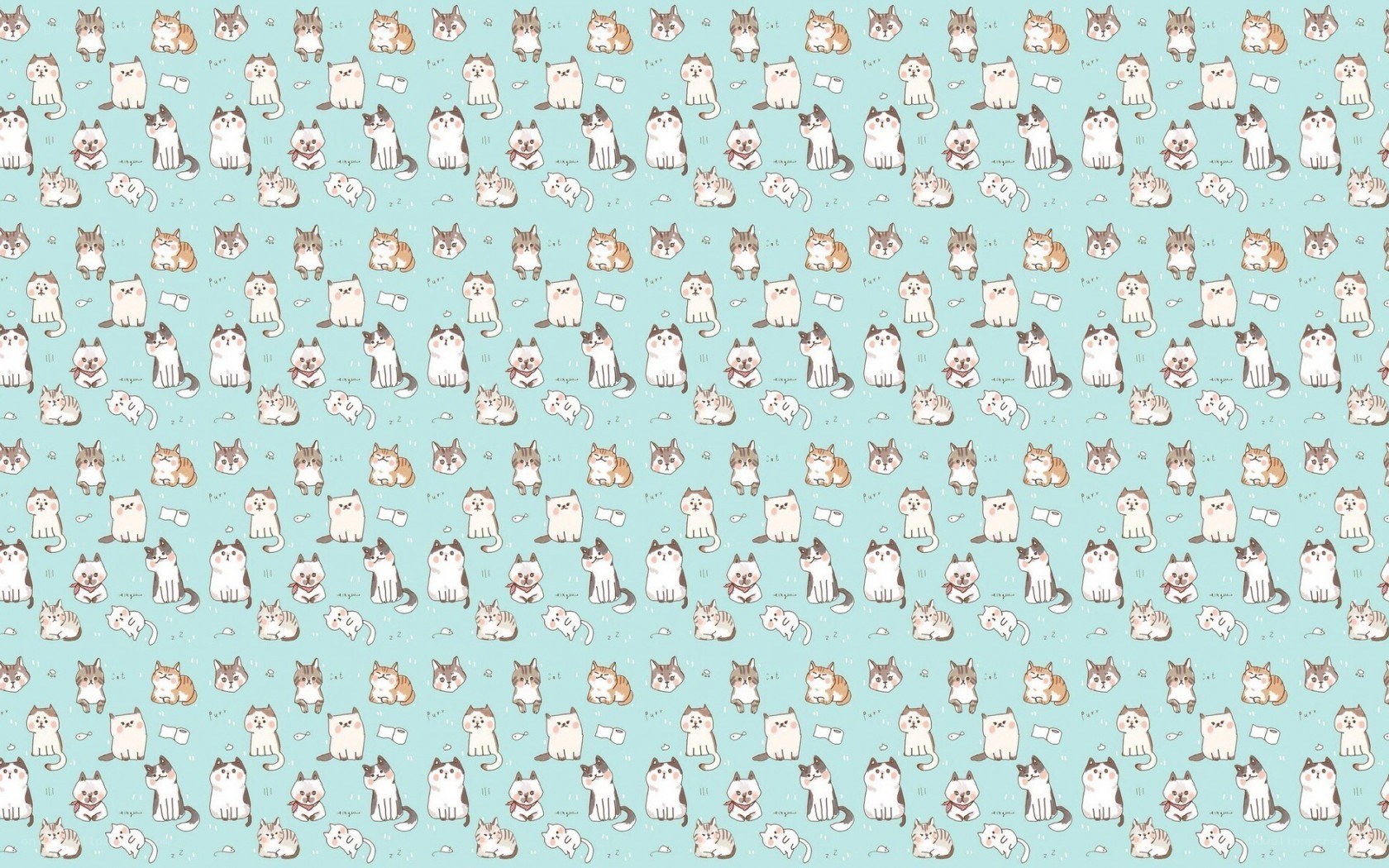 cute cat pattern wallpaper