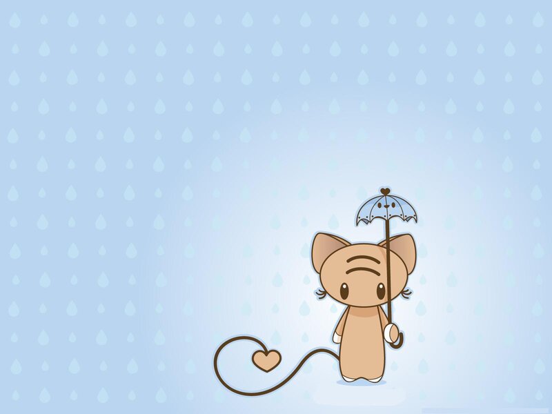 cute cat with umbrella