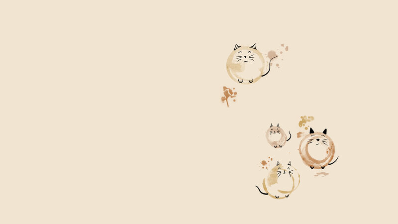 cute cats in watercolor style