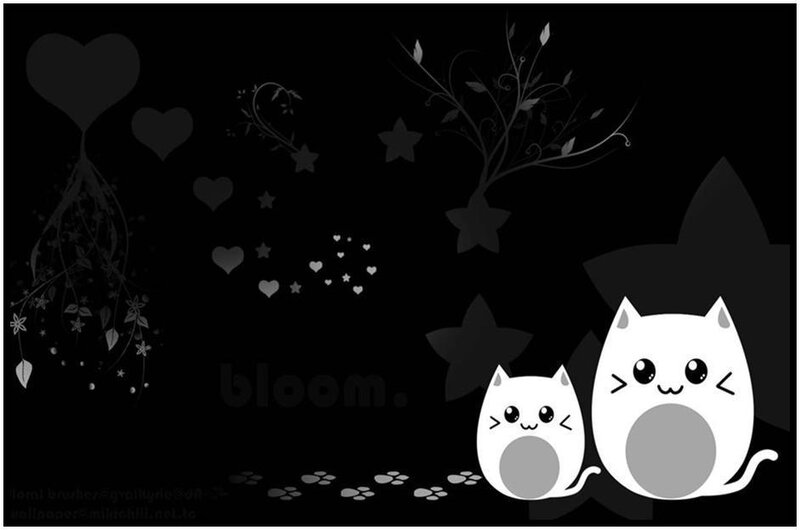 cute cats with hearts and stars