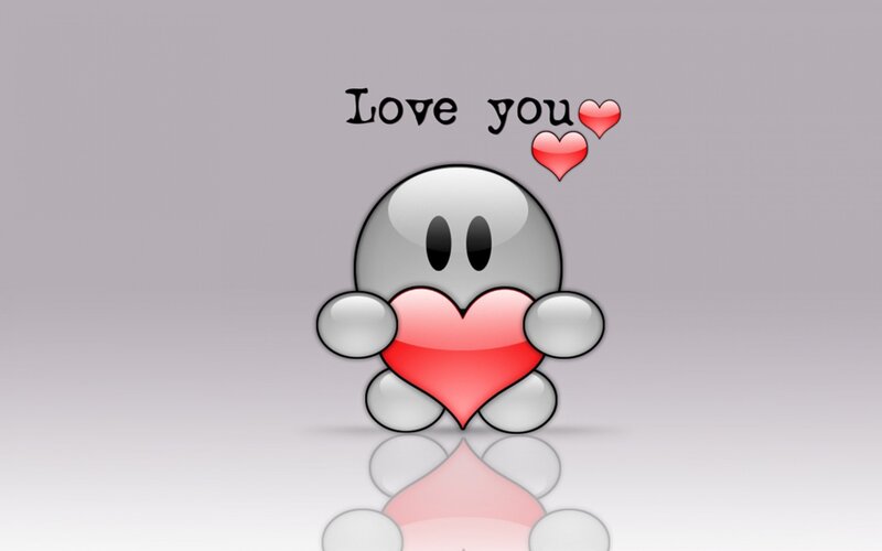 cute character holding heart