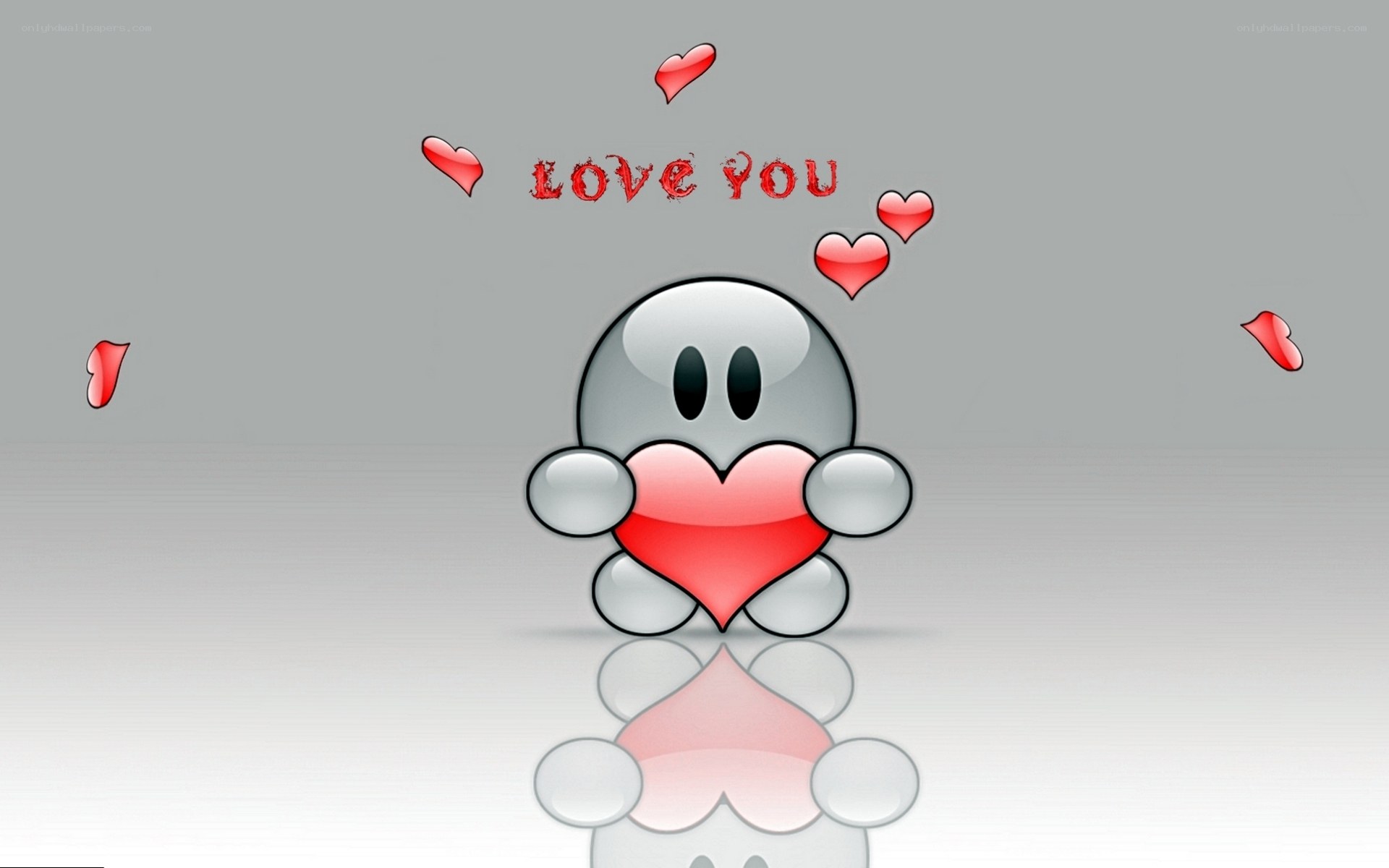 cute character holding heart