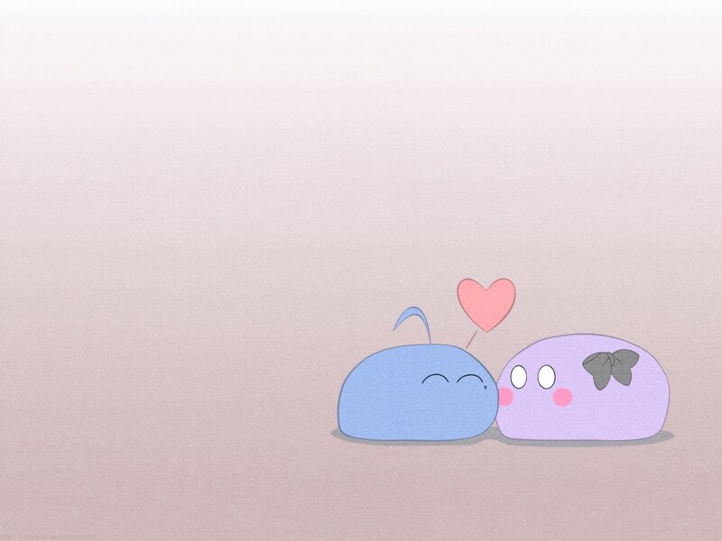 cute characters with heart