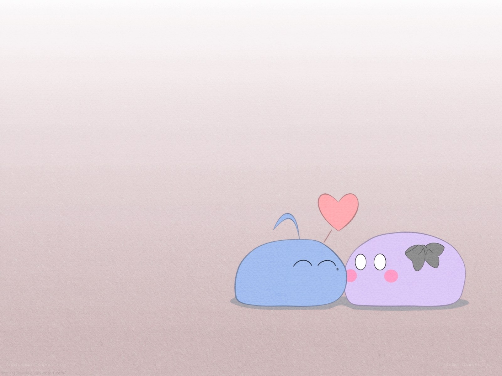 cute characters with heart