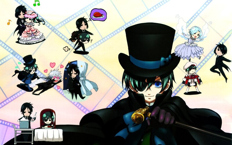Cute chibi characters with main character