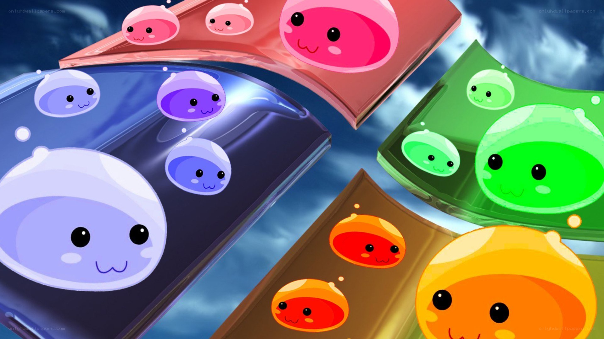cute colorful slime characters