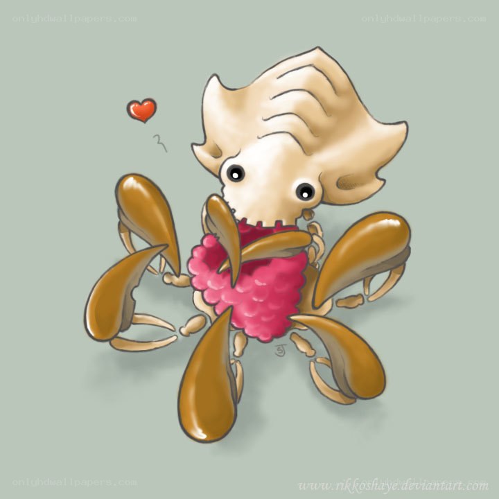 cute crab holding a heart
