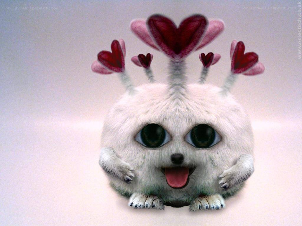 cute creature with heart antennas