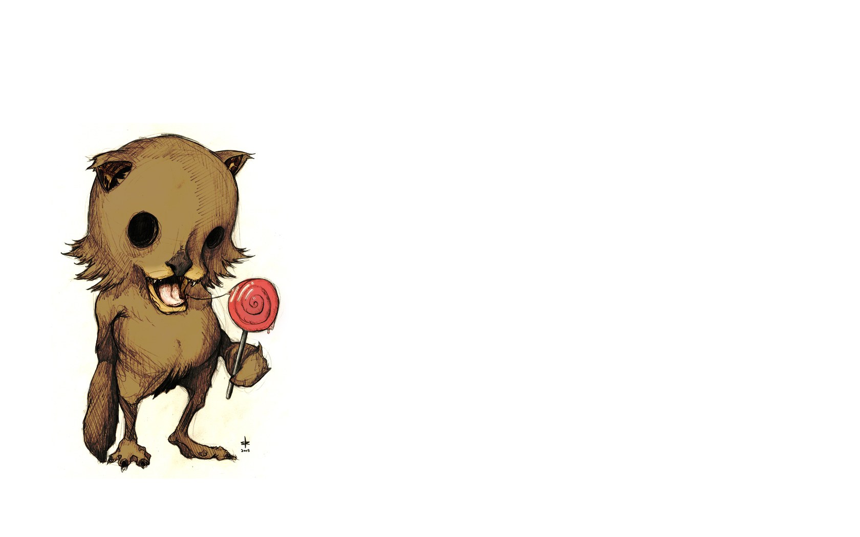 cute creature with lollipop