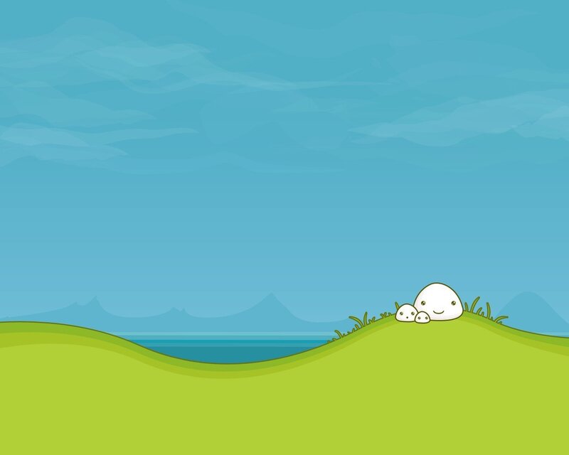 cute creatures on a hill