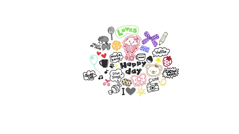 cute doodle collage