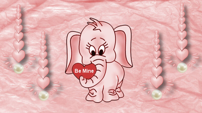 cute elephant holding heart