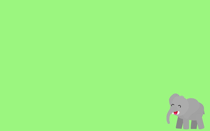 cute elephant on green