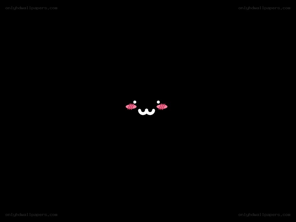 cute face on black background