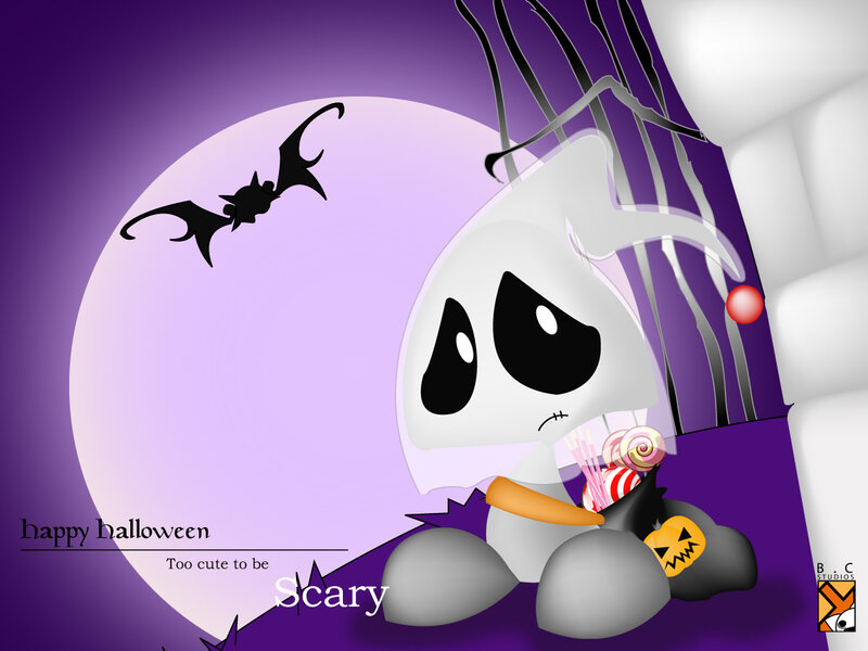 cute ghost halloween card