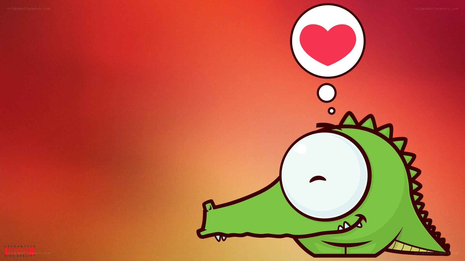 cute green crocodile with heart