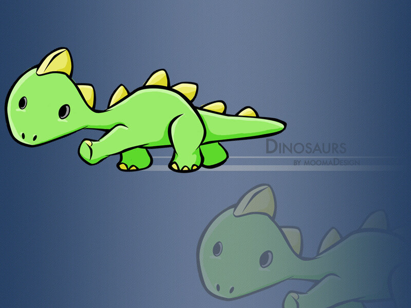 cute green dinosaur cartoon
