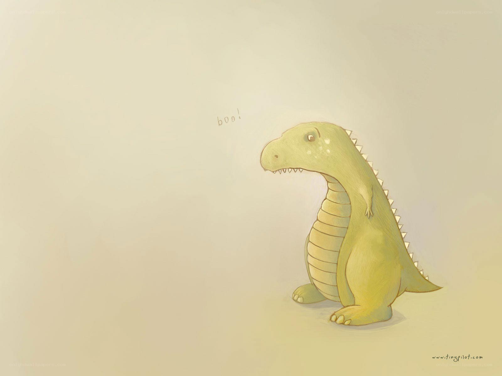 Cute green dinosaur illustration
