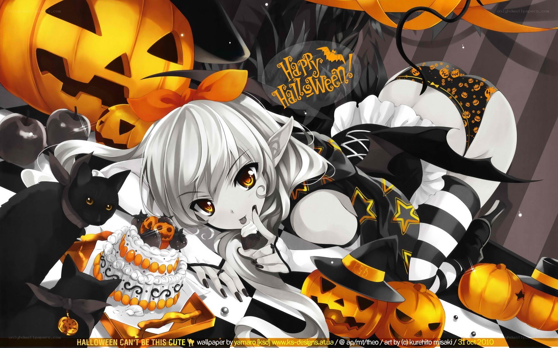 Cute Halloween anime girl